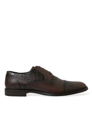 Braune Exotische Leder Schnürschuhe Oxford Dress Schuhe