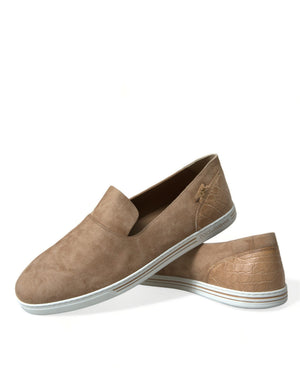Beige Wildleder Kaiman Männer Loafers Pantoffeln Schuhe