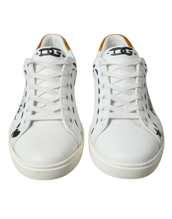 Weiß Leder LOVE Milano Männer Turnschuhe Schuhe