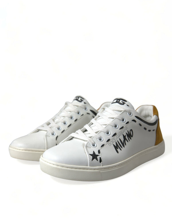 Weiß Leder LOVE Milano Männer Turnschuhe Schuhe