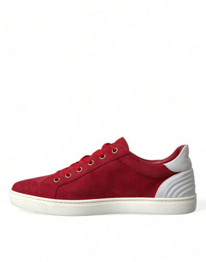 Rot Wildleder Leder Männer Low Top Turnschuhe Schuhe