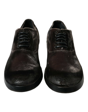 Brauner Samt Männer Lace Up Oxford Kleid Schuhe