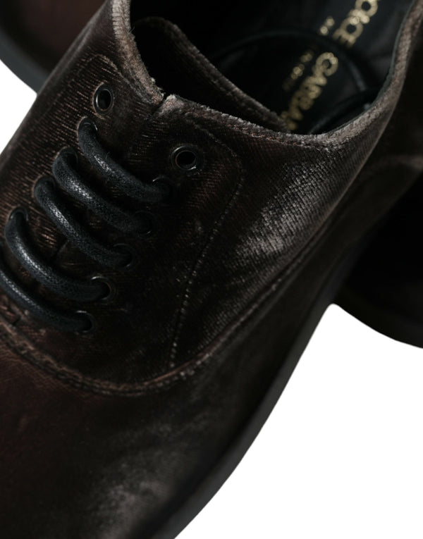 Brauner Samt Männer Lace Up Oxford Kleid Schuhe
