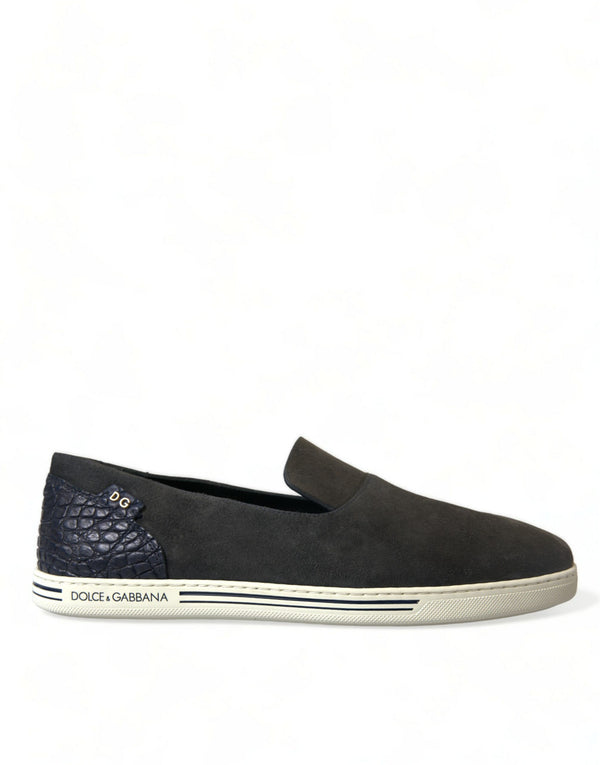Blau Wildleder Kaiman Männer Loafers Pantoffeln Schuhe