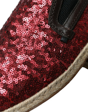 Rote Pailletten Loafer Hausschuhe Männer Schuhe