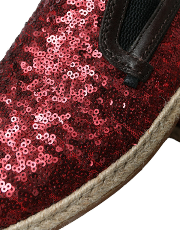 Rote Pailletten Loafer Hausschuhe Männer Schuhe