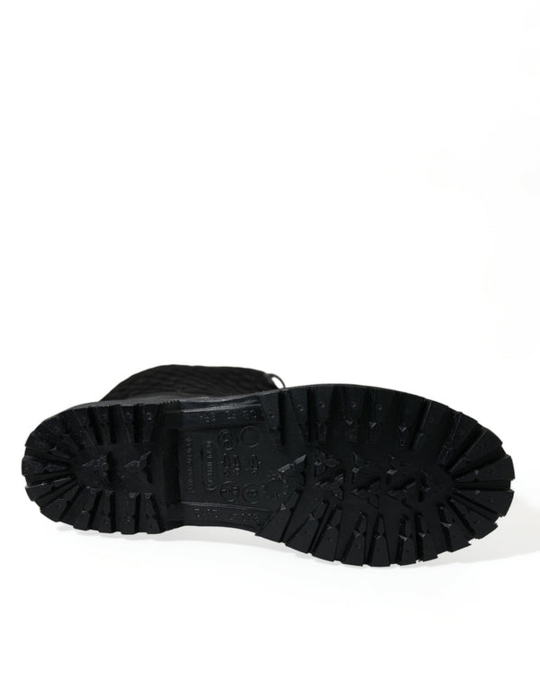 Schwarz Chioggia Gummi Wildleder Regen Stiefel Schuhe