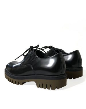 Schwarz Leder Lace Up Derby Männer Kleid Schuhe