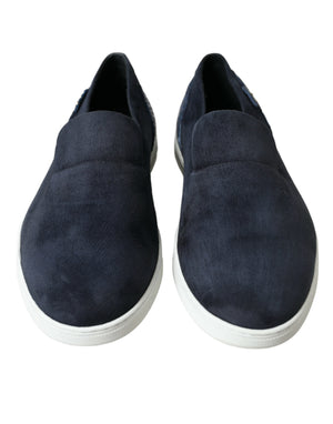 Blau Wildleder Kaiman Loafers Saint Tropez Schuhe
