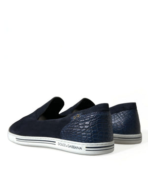 Blau Wildleder Kaiman Loafers Saint Tropez Schuhe