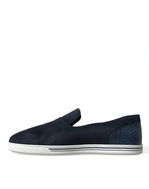 Blau Wildleder Kaiman Loafers Saint Tropez Schuhe