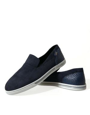 Blau Wildleder Kaiman Loafers Saint Tropez Schuhe