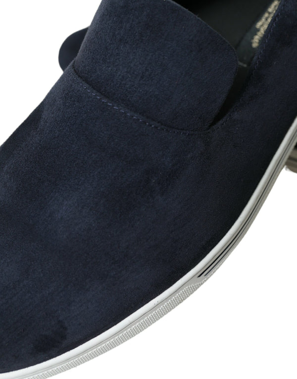 Blau Wildleder Kaiman Loafers Saint Tropez Schuhe