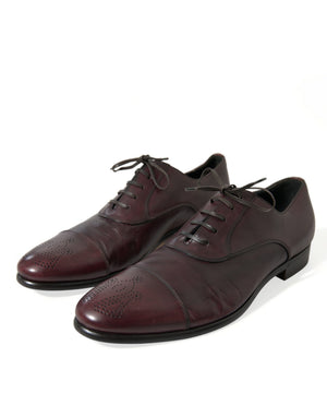 Bordeaux Leder Männer Formal Derby Kleid Schuhe