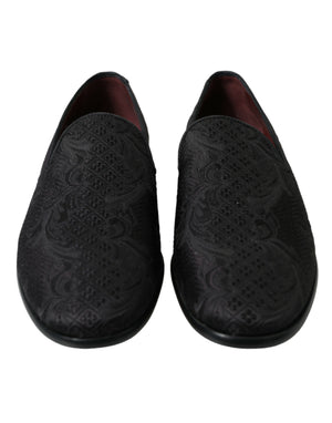 Schwarzer Brokat Männer Slip On Loafer Kleid Schuhe