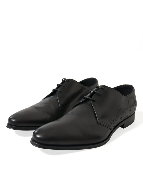 Schwarze Leder Schnürschuhe Formal Derby Dress Schuhe