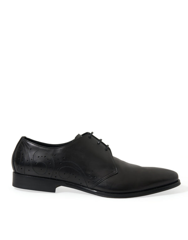 Schwarze Leder Schnürschuhe Formal Derby Dress Schuhe