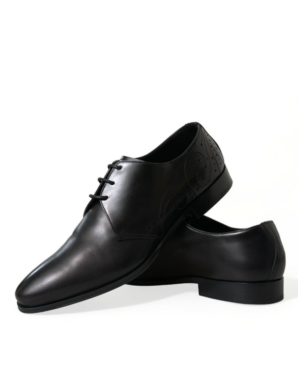 Schwarze Leder Schnürschuhe Formal Derby Dress Schuhe