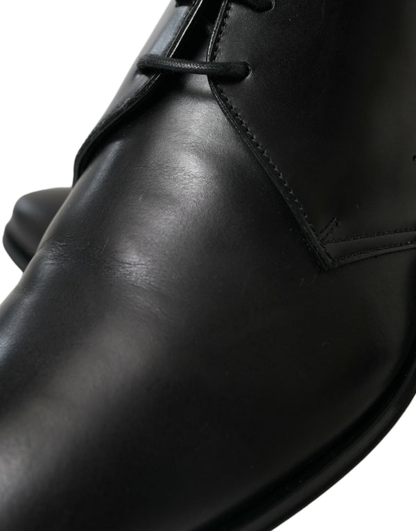 Schwarze Leder Schnürschuhe Formal Derby Dress Schuhe