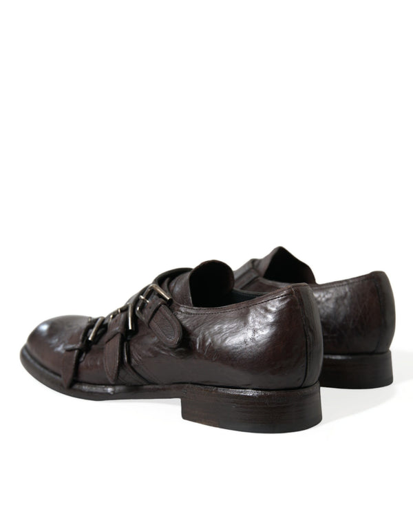 Braune Lederriemen-Schuhe für formelle Anlässe