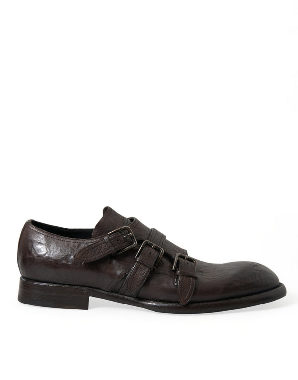 Braune Lederriemen-Schuhe für formelle Anlässe