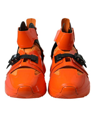 Orange Multi Panel klobige High Top Turnschuhe Schuhe