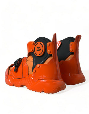 Orange Multi Panel klobige High Top Turnschuhe Schuhe