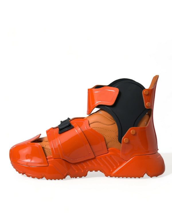 Orange Multi Panel klobige High Top Turnschuhe Schuhe