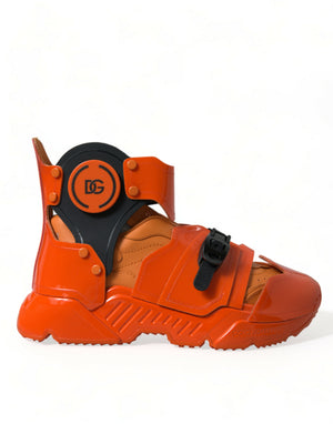 Orange Multi Panel klobige High Top Turnschuhe Schuhe