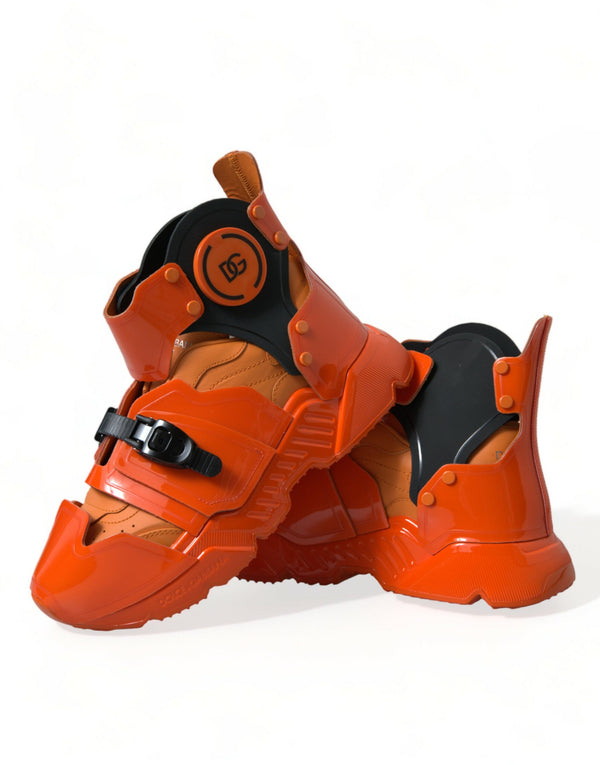 Orange Multi Panel klobige High Top Turnschuhe Schuhe