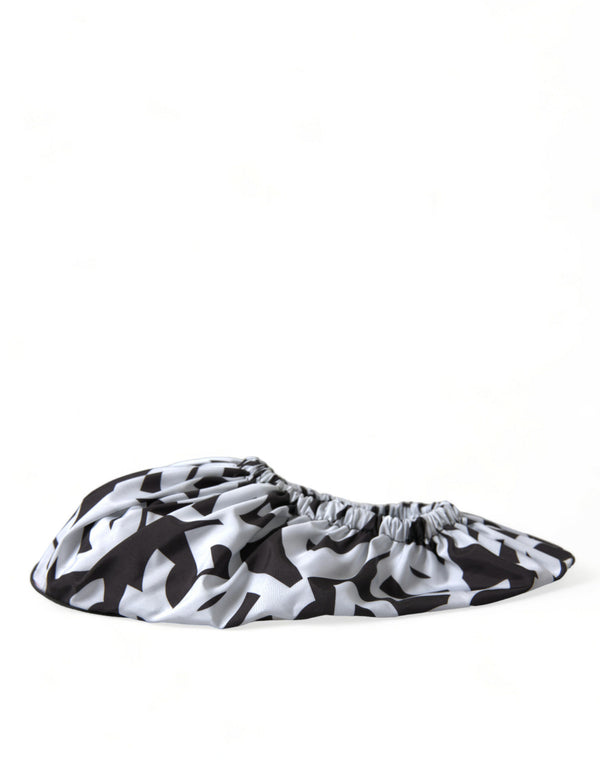 Weiß Logo Print Nylon Slip On Flats Schuhe