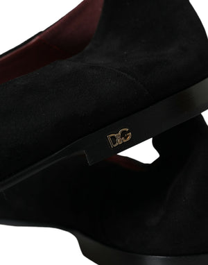 Schwarz Wildleder Loafers Formal Kleid Slip On Schuhe