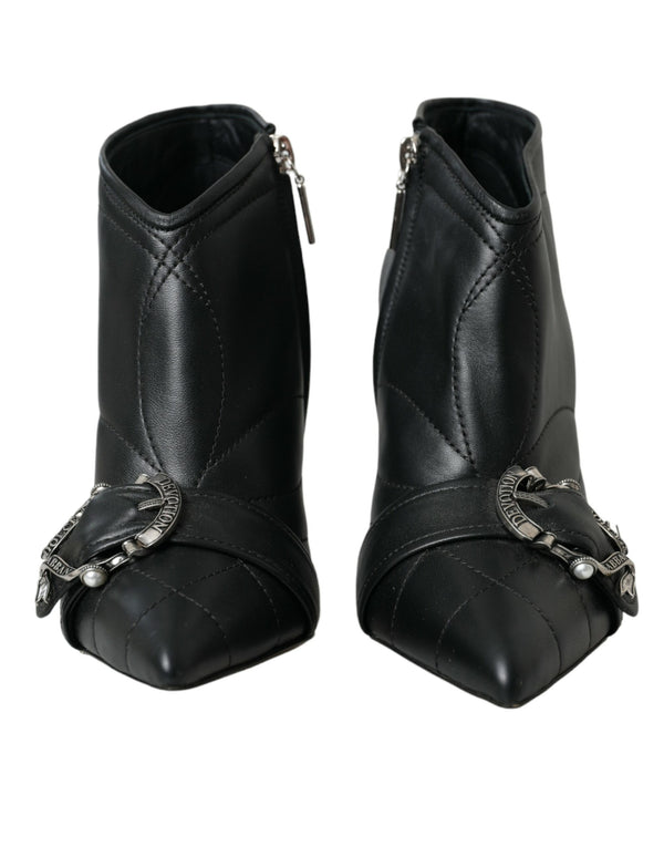 Schwarz Devotion Gesteppte Stiefel mit Schnalle Schuhe