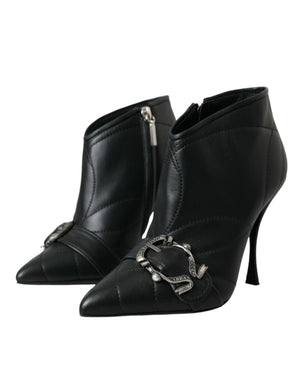 Schwarz Devotion Gesteppte Stiefel mit Schnalle Schuhe