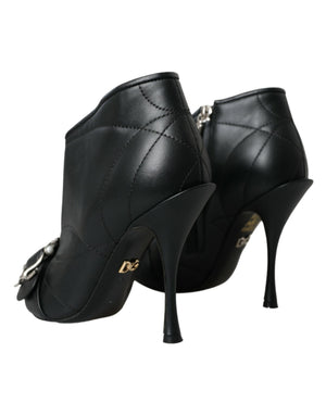 Schwarz Devotion Gesteppte Stiefel mit Schnalle Schuhe