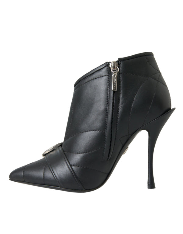 Schwarz Devotion Gesteppte Stiefel mit Schnalle Schuhe