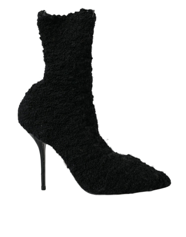 Schwarz Stiletto Heels Mid Calf Stiefel Schuhe