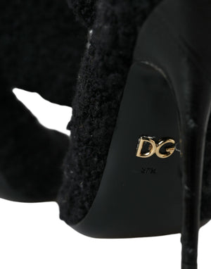 Schwarz Stiletto Heels Mid Calf Stiefel Schuhe