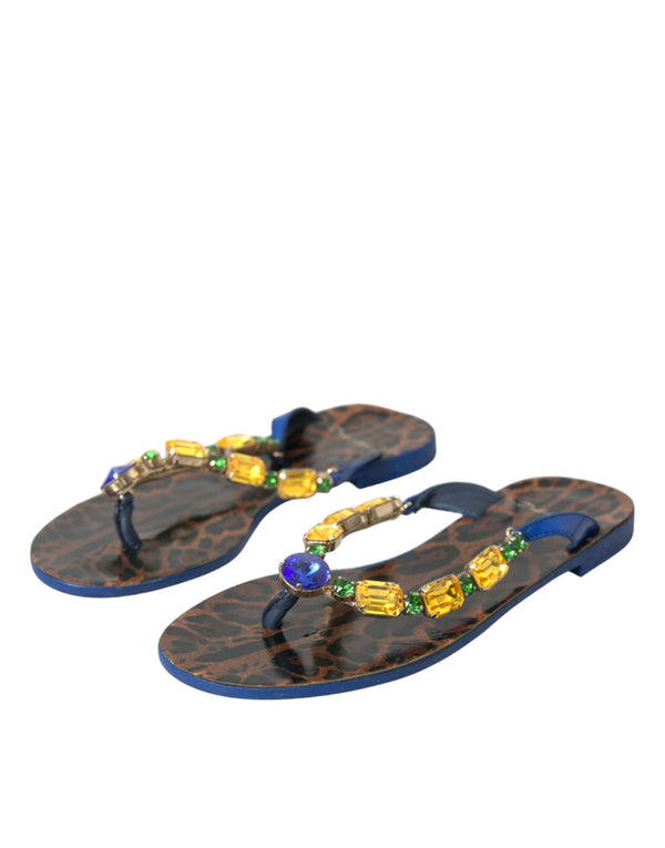 Blaue Crystal Calf Leder Strandschuhe