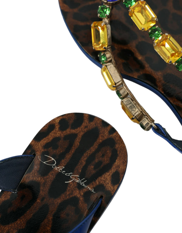 Blaue Crystal Calf Leder Strandschuhe