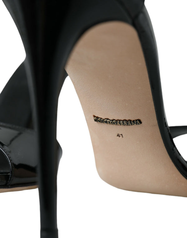 Schwarz KEIRA Leder Heels Sandalen Schuhe