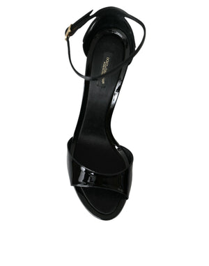 Schwarz KEIRA Leder Heels Sandalen Schuhe