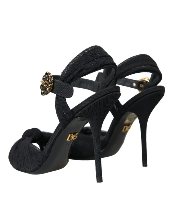 Schwarz Wildleder verschönert Heels Sandalen Schuhe