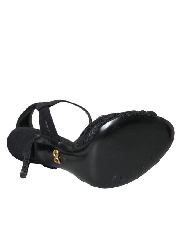 Schwarz Wildleder verschönert Heels Sandalen Schuhe