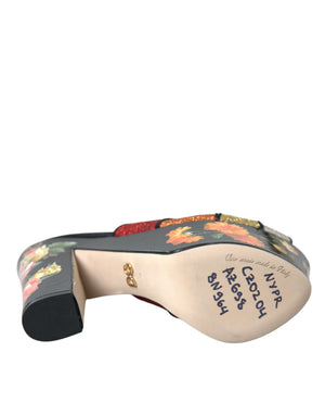 Multicolor Floral Kristall Plateau Sandalen Schuhe