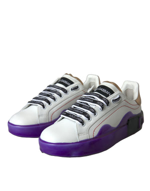 Weiß Leder Portofino Low Top Sneakers Schuhe