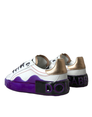 Weiß Leder Portofino Low Top Sneakers Schuhe