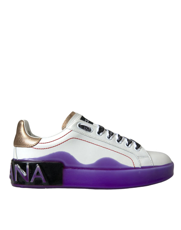 Weiß Leder Portofino Low Top Sneakers Schuhe