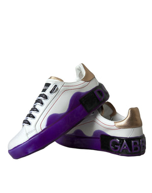 Weiß Leder Portofino Low Top Sneakers Schuhe
