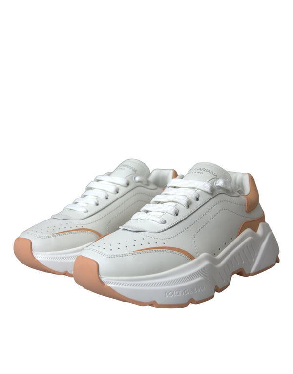 Weiß Pfirsich DAYMASTER Leder Turnschuhe Schuhe